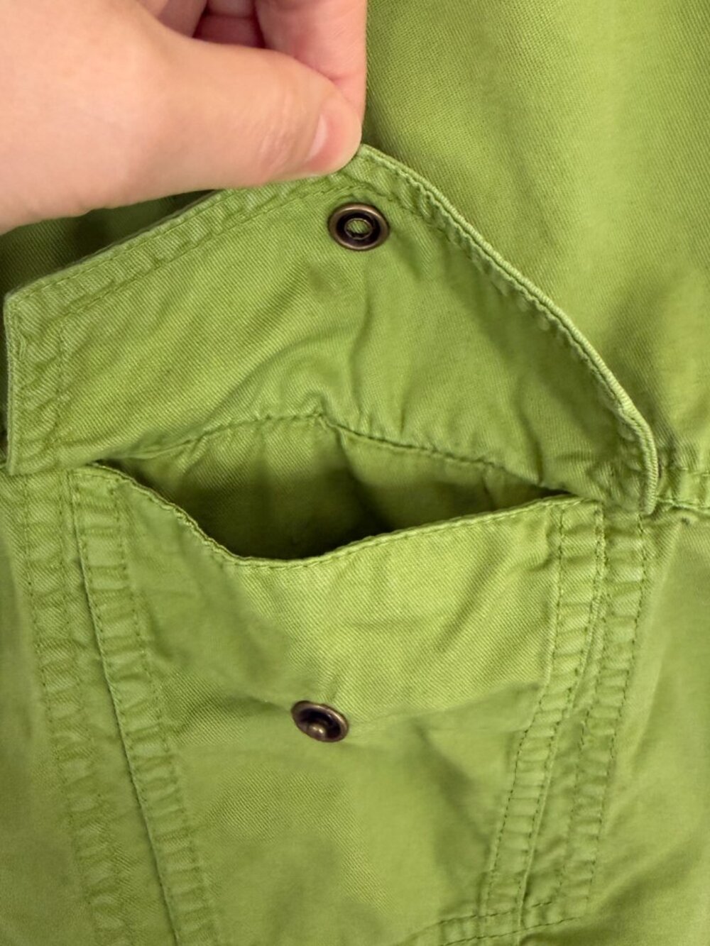 Liz Claiborne Lizwear Cotton Jacket Women’s L Lime Green Utility Zip Front Y2K - Picture 5 of 14